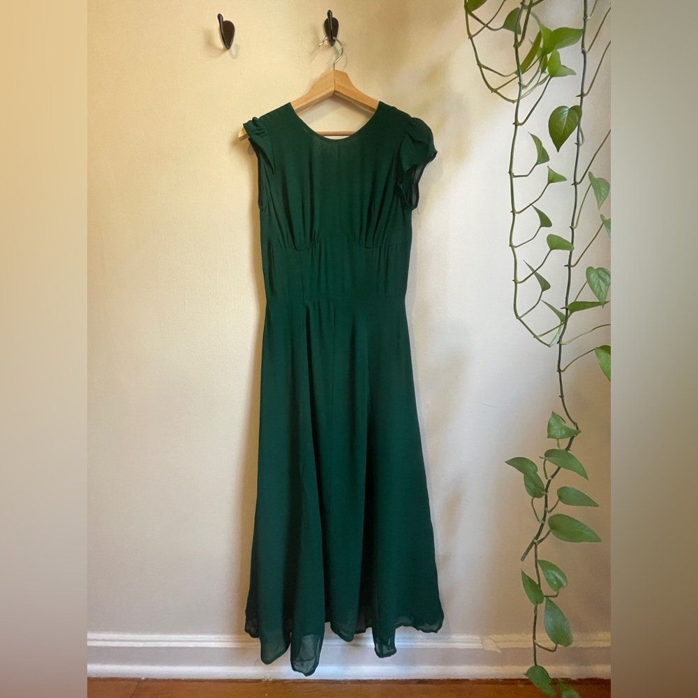 REFORMATION Hayden Midi Dress Emerald Green